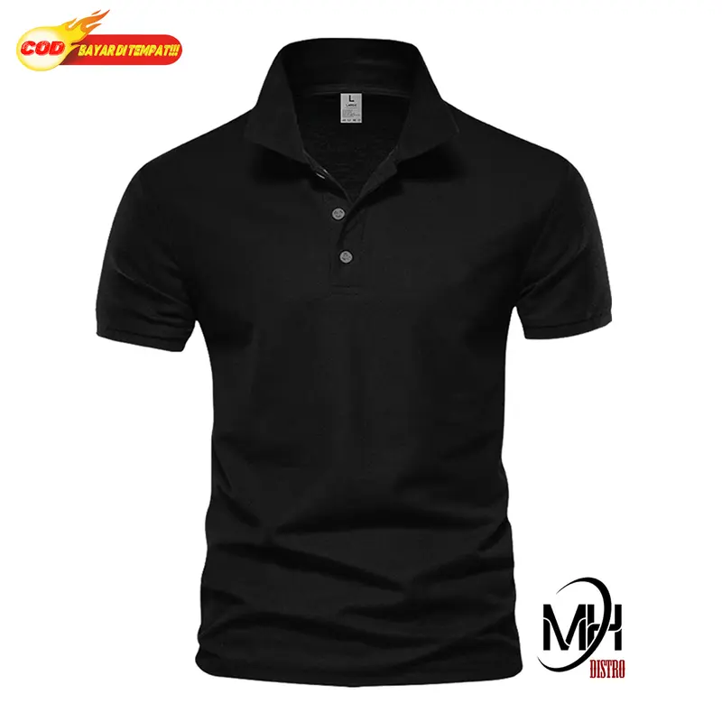 MAHA DISTRO - Kaos Polo Shirt Polos Kerah Abu Tua Lengan Pendek Kaos Kerah Pria/wanita Unisex 4
