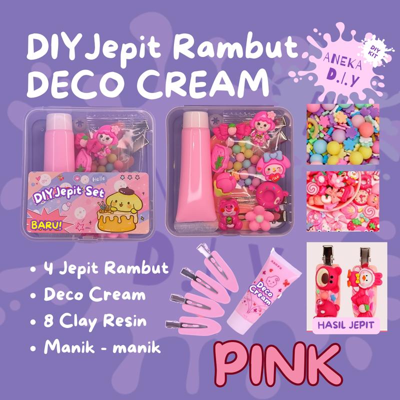 DIY Set Jepit Rambut Deco Cream Kartun Anak Lucu Handmade Buatan Tangan Aksesoris Rambut Klip Jepit Anak Anak Perempuan 3