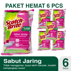 Pusapu Paket 6 Pcs 3M Scotch Brite Sabut Jaring ID-T60 Sabut Cuci Alat Plastik Pusapu Paket 6 Pcs 3M Scotch Brite Sabut Jaring ID-T60 Sabut Cuci Alat Plastik