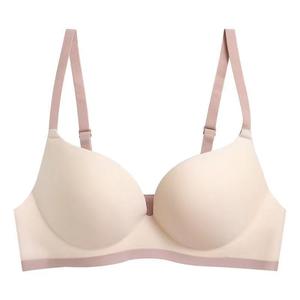 Áo Ngực Có Gọng, Thiết Kế Mơ Tưởng Đơn Giản, Một Mảnh, Màu Sắc Tương Phản, Sáng Bóng, Dành Cho Phụ Nữ, Ngực Nhỏ Thu Hút, Liền Mạch, Đồ Lót