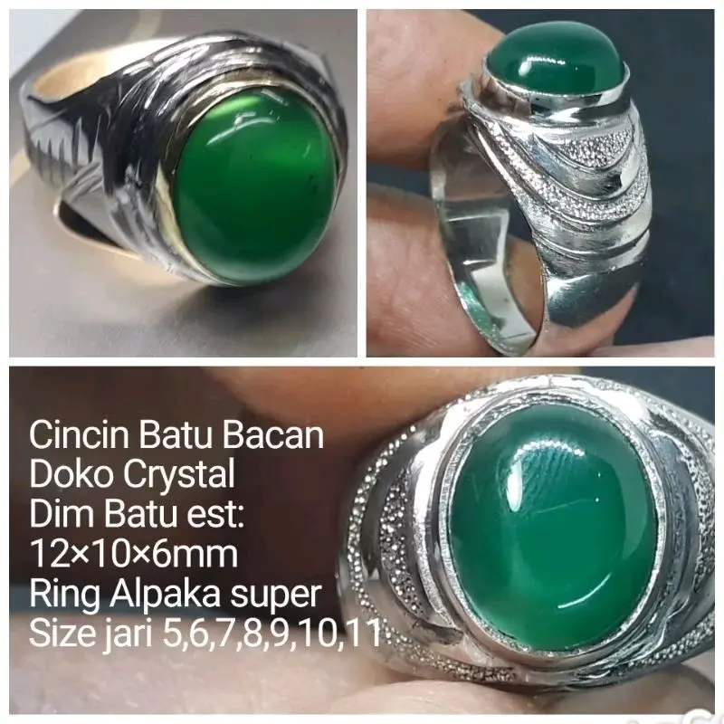 CINCIN BATU HIJAU GARUT RING ALPAKA
