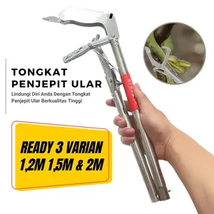 Tongkat Penjepit Serbaguna Untuk Sampah Penangkap Ular Belut Kepiting Yuyu Pegas Stainless Anti Karat Lipat Panjang 200cm 120cm