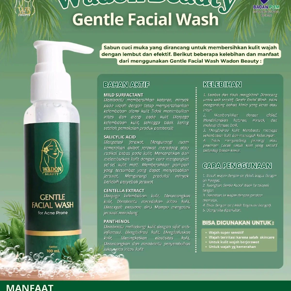 FACIAL WASH GENTLE WADON BEAUTY