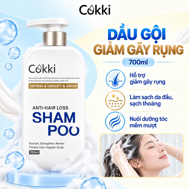 Cokki Dầu Gội Giảm Gãy Rụng 700ml | Amino Acid + Niacinamide Chăm Sóc Da Đầu | Hỗ Trợ Tóc Chắc Khỏe Từ Chân Tóc | Kiểm Soát Dầu