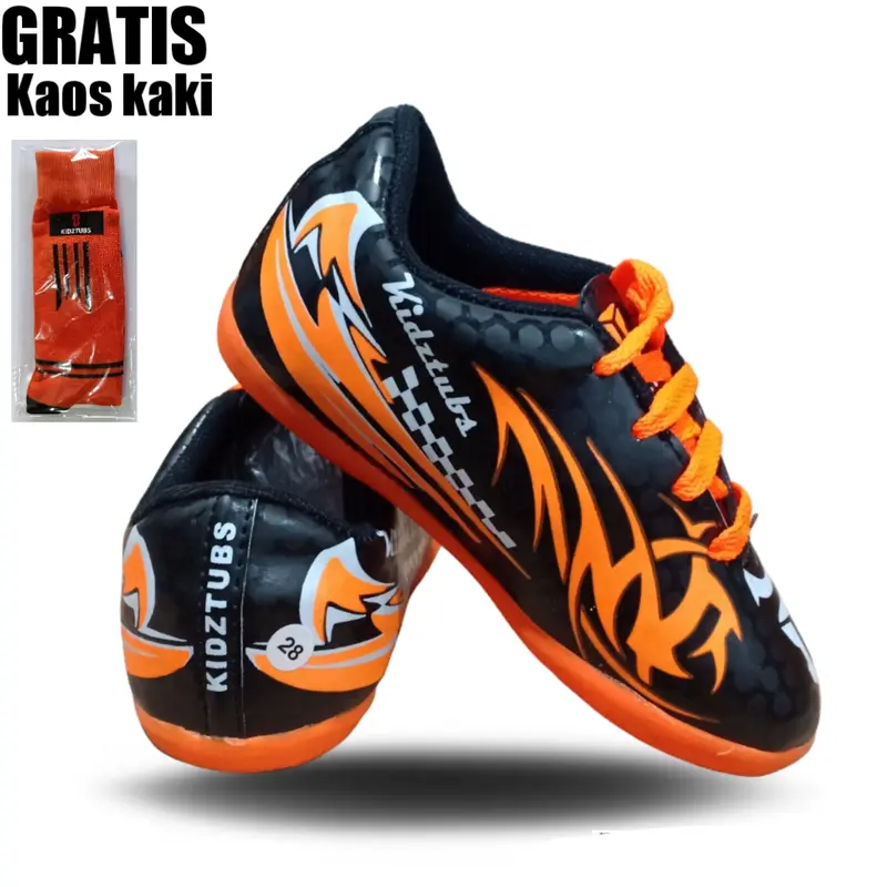 Sepatu Futsal Junior Sepatu Futsal Anak Laki Laki Usia 6-10 Tahun PAUD TK SD SMP Gratis Kaos Kaki 1 2 3 4 5 6 7 8 9 0 Tahun-KIDZTUBS1653080424 Pria 7