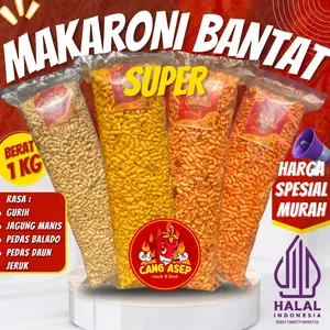 MAKARONI BANTAT PIPA SUPER 1KG [LIVE]-Asep Cemilan Snack Food Pedas Keripik Makanan pedas