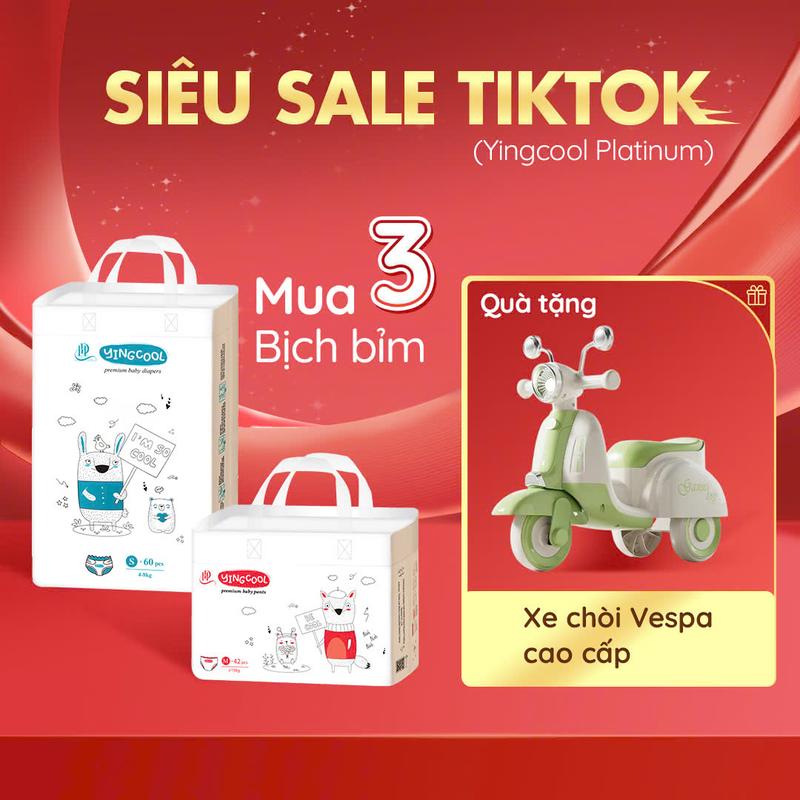[Tặng 01 Xe Chòi Vespa Cao Cấp  - 3b] Bỉm YINGCOOL Size NB64 /SD60/MD56/MQ50/L48/XL44/XXL42/XXXL40
