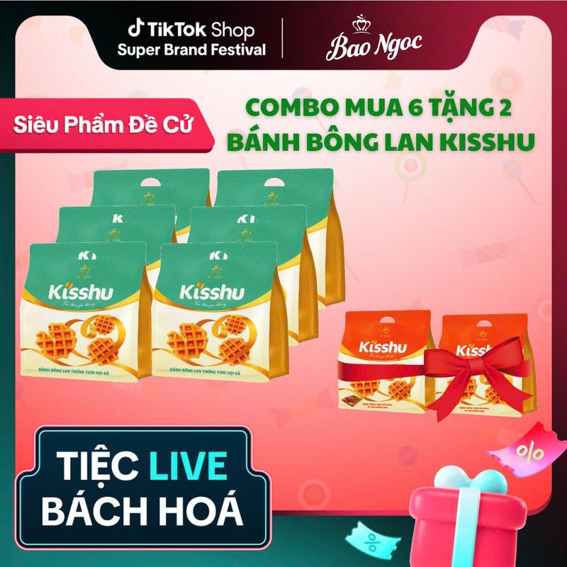 [ĐA KHO X "Combo Mua 6 Tặng 2" ] 6 Bánh mì bông lan sợi gà + Tặng 2 Bánh mì bông lan BBQ - Bánh Mì Tươi Cao Cấp Bảo Ngọc Food