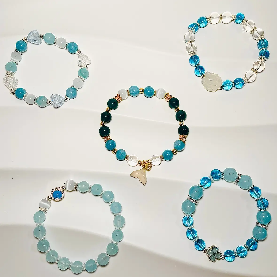 Aquamarine Series - Blue Crystal Bracelets