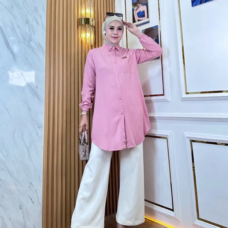 RALYN - TUNIK RAYON TWILL ATASAN POLOS STANDART DAN JUMBO LD 120 #2.08 Formal Kain raya 1