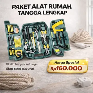 TERLARIS Set Perkakas Rumah Tangga Lengkap 7 12 18 pcs Untung dan Bor Listrik Tool Kit Set Box Reparasi DIY COD READY