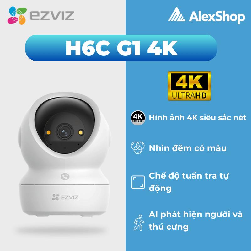 [4K] Camera Wifi Ezviz H6C 4K G1, Trong Nhà Xoay 360 Độ, AI Ảnh Siêu Nét, Chống Ngược Sáng