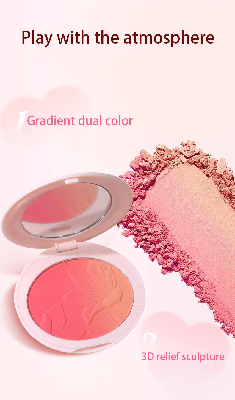 Product Introduction of 【buy 1 get 1 free】ZVEV Gradient powder blusher+brush, low saturation, improve atmosphere, can be used as concealer, 6 colors 2