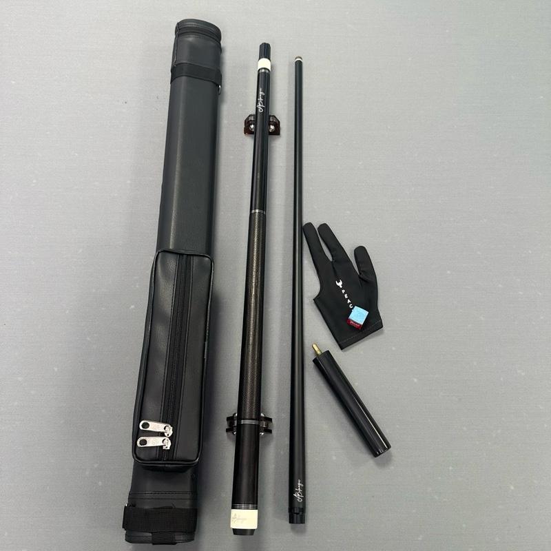 Cơ bida full carbon Kt Magic ngọn carbon sợi tặng kèm combo bao da găng tay lơ và nối chuôi