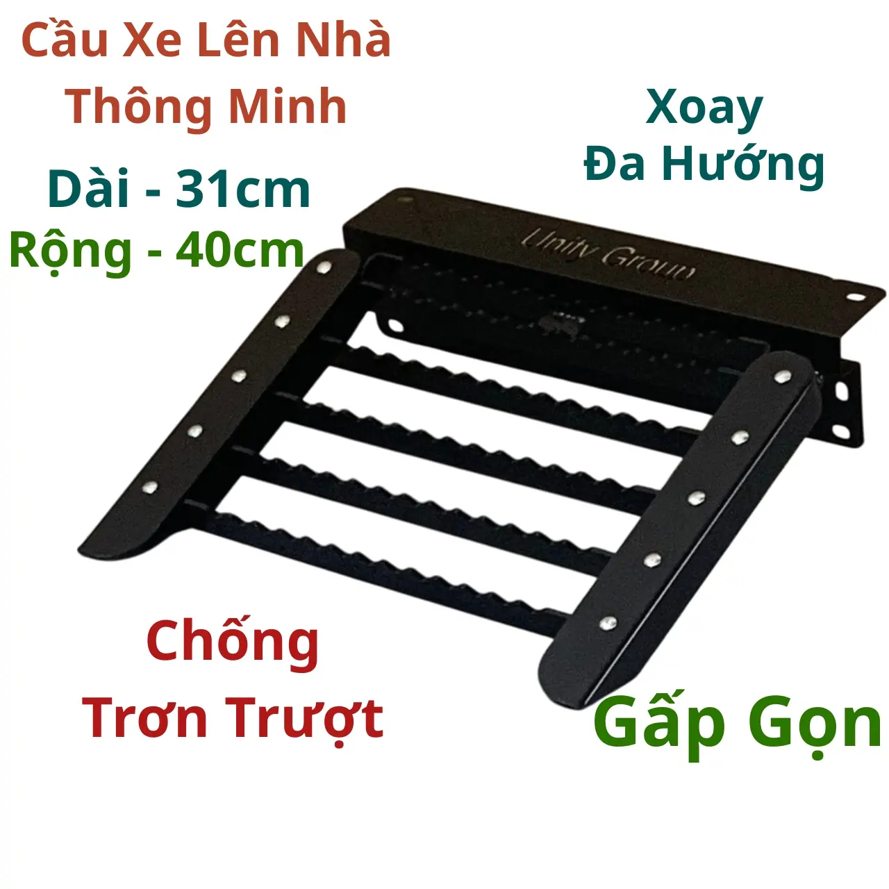 Cầu Xe Lên Nhà Gấp Gọn Thông Minh Xoay Đa Hướng Chống Trơn Trượt