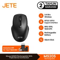 Gambar Mouse Wireless Bluetooth Rechargeable JETE MS205 Tanpa Kabel 1600Dpi Ergonomic , Mouse Kantor Komputer Laptop Windows For Macbook and Tab - Mouse MS205 dari Doran Gadget Store Kota Bandung 1 Tokopedia
