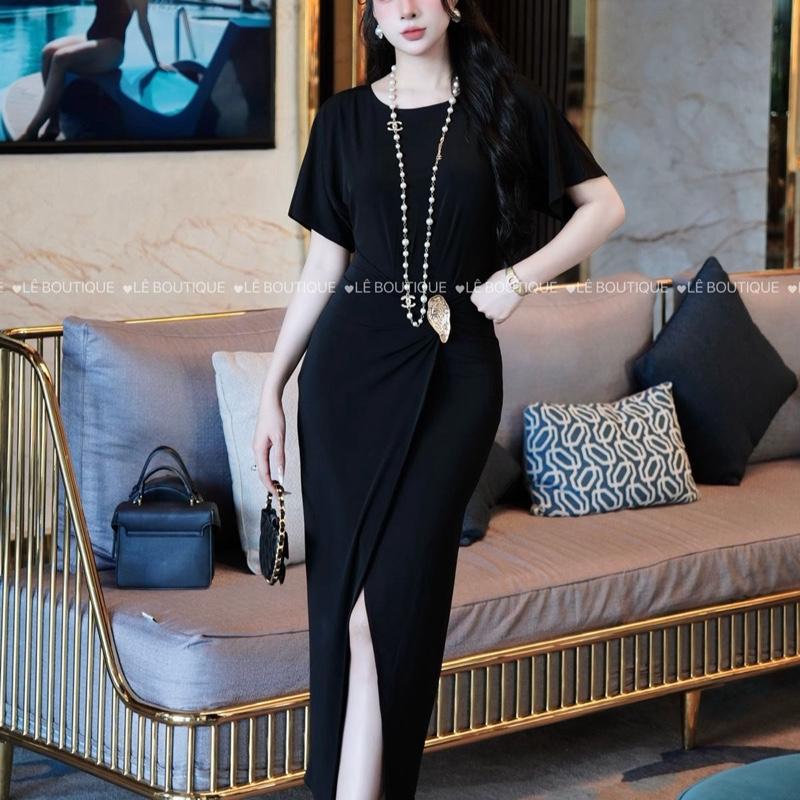  ĐẦM BODY VẠT CHÉO CỔ THUYỀN DÁNG BÚT CHÌ   KÈM TAG SÒ CAO CẤP ĐI CHƠI ĐI TIỆC SANG CHẢNH LB02 