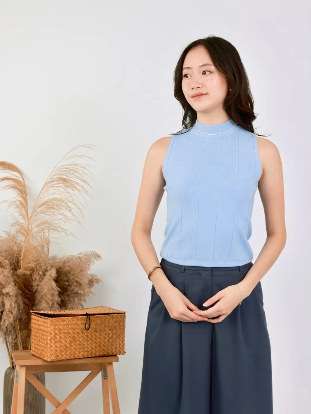 [Sale] Eclatique Adonis Top in Baby Blue, Blush Pink & Grey - Womenswear