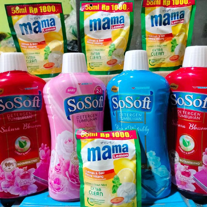 PROMO SoSoft Detergen Liquid Cair 700 ml (2 botol)+ Bonus Mamalime ...