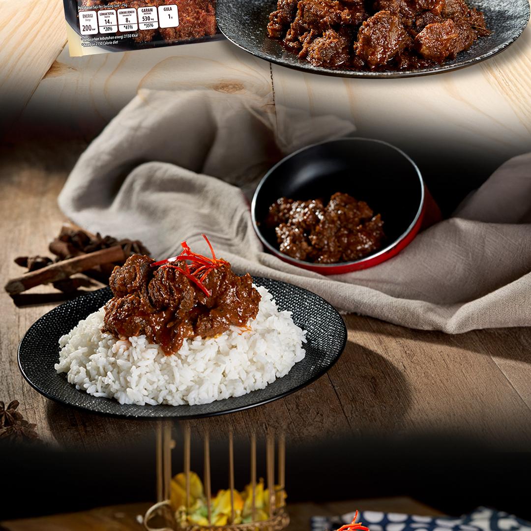 Mercon Merah Putih - 1 PACK RENDANG SAPI (150 GRAM) Daging Food Instan