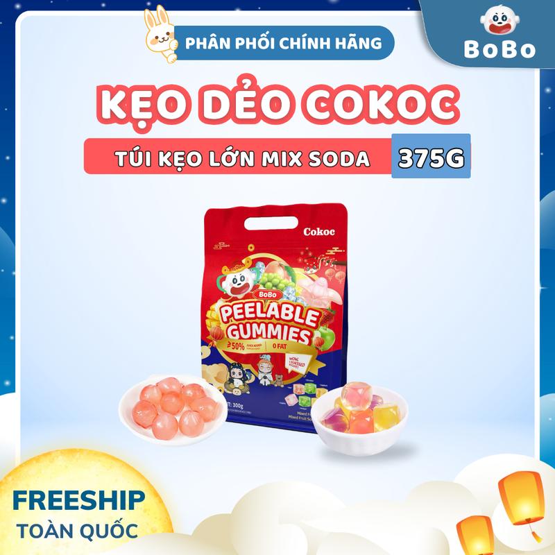 BoBo COKOC - Kẹo dẻo dẻo bóc vỏ 300G Snack Trái Cây Mềm Dẻo Nhiều Vị Không Chất Bảo Quản Cho Gia Đình & Bé Từ 3 Tuổi Freeship Toàn Quốc,Thức Ăn, Candy Food