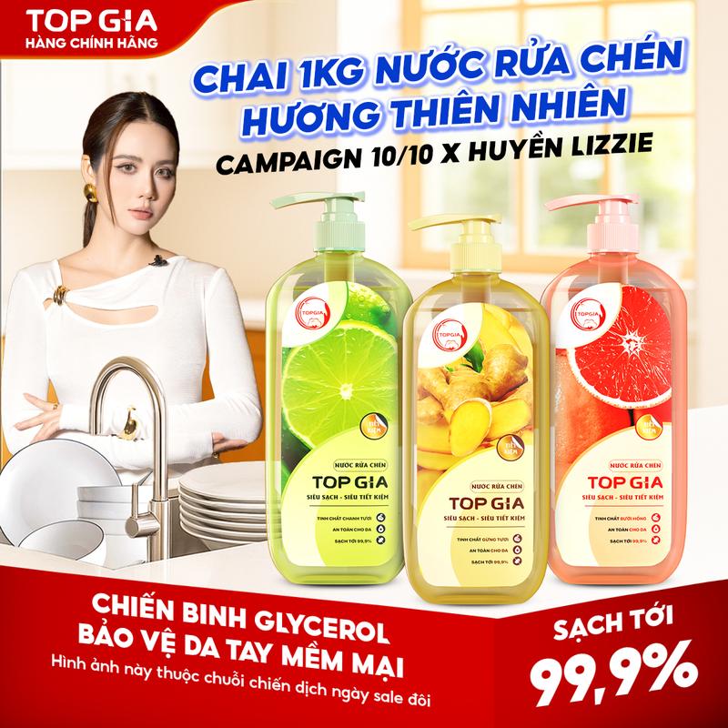 [TOP GIA] Chai Nước Rửa Chén 1kg Mùi Chanh Bưởi Gừng Siêu Sạch Tiết Kiệm An Toàn Cho Da Không Khô Tay Dung Tích Nhiều Hơn Giá Cả Rẻ Hơn (RC)