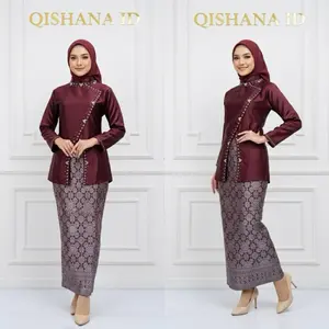 Hanni rok songket setelan kurung melayu payet mutiara Dress Pesta