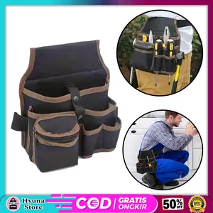Tas Perkakas Tas Pinggang Perkakas Tas Alat Kerja Serbaguna Organize Perkakas Waist Pocket Tool Bag 3 Layer HITAM COKLAT