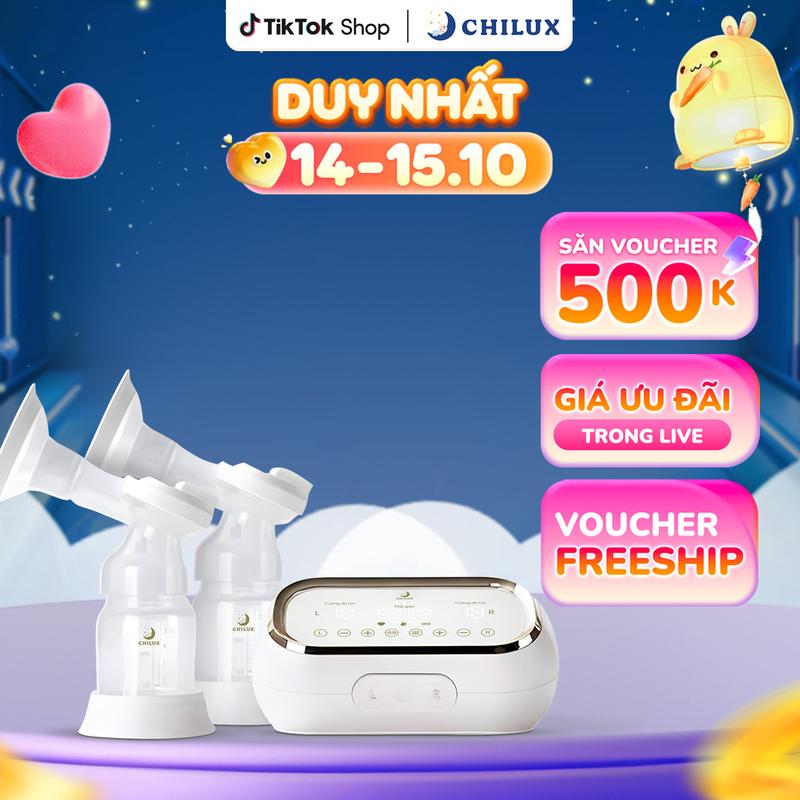 Máy hút sữa đôi Chilux XB - 8754 - 5 chế độ massage, 15 cấp độ hút