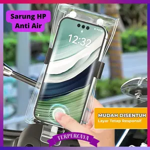 {TST} COD- Sarung HP Anti Air Motif Polos Pouch HP Transparant Smartphone Waterproof Case Sarung Handphone Rider Universal Tahan Air Cover Hp Waterproof Transparant
