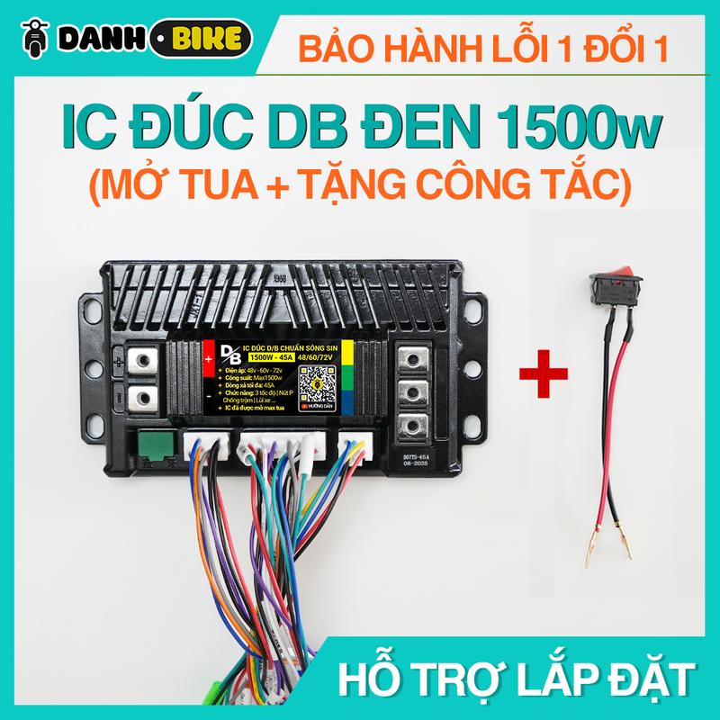 BẢN NÂNG CÂP IC Đúc DB Đen 1500w Có Nút P | Mở Tua Sẵn | 48V - 60V - 72V| Dòng Xả 45A | IC Chuẩn Sóng Sin | Đi Êm | BO ĐIỀU KHIỂN XE ĐIỆN