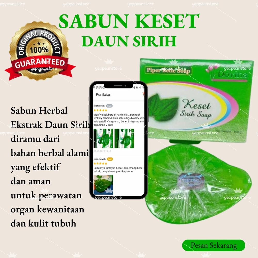 Sabun Keset Daun Sirih Menghilangkan Gatal Anti Keputihan dan Mengharumkan Miss V ORIGINAL BPOM
