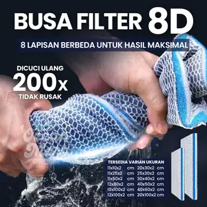 8D Busa Filter Aquarium Media Nano Magic Kapas Sponge Spon 8 Lapis Honeycomb Akuarium Aquascape Kolam Ikan