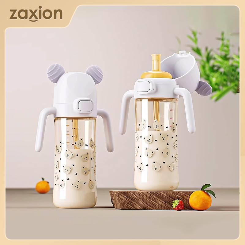 Bình sữa có ống hút cho bé, Dung tích lớn 300ml, Thiết kế nắp lật, ppsu Bình tập hút nước bé 6 tháng, Không Chứa BPA, Cốc tập hút cho bé