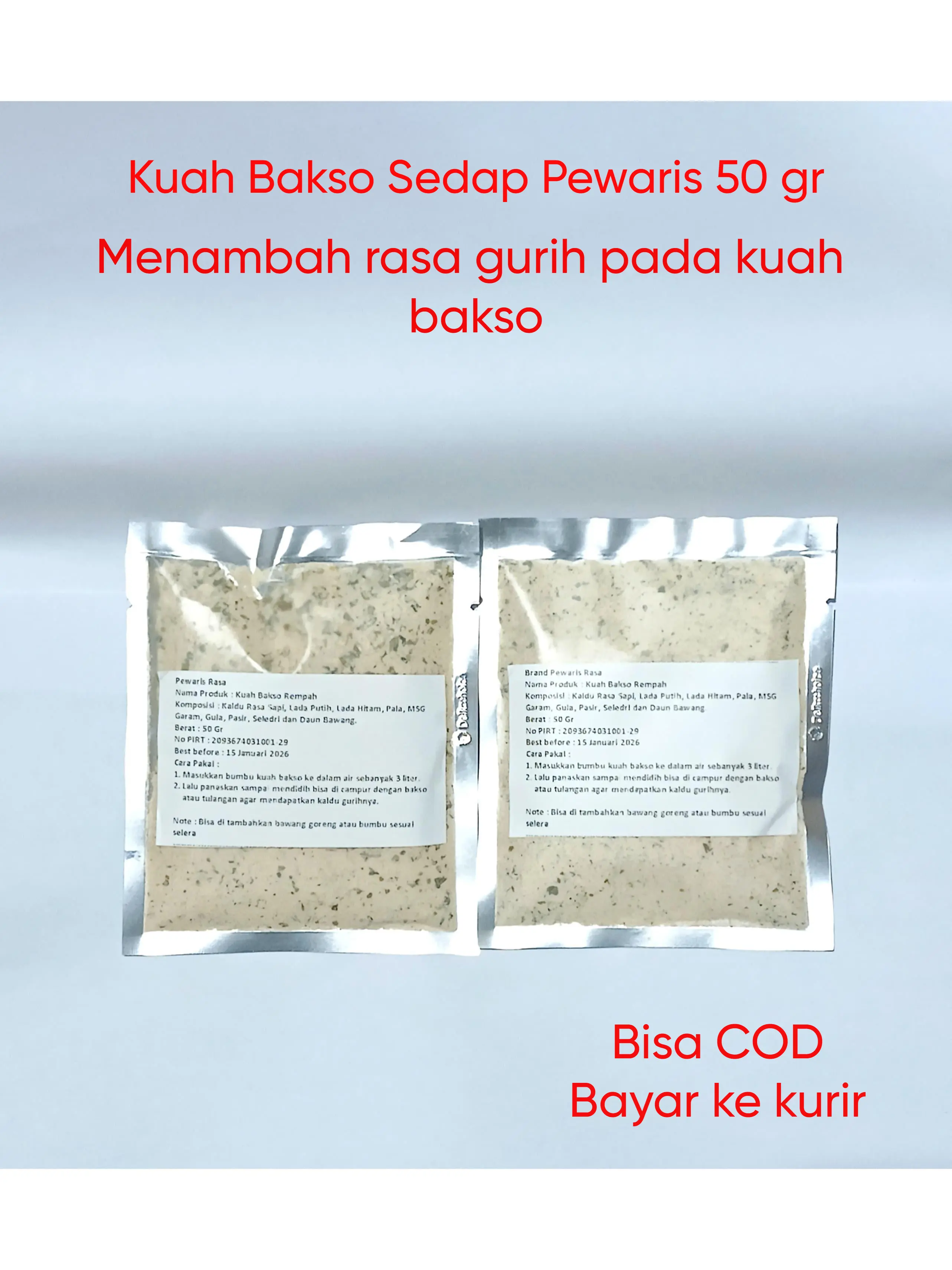 Kuah bakso sedap pewaris rasa 50 gr menambah rasa gurih pada kuah bakso