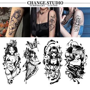 Hình Xăm Tạm Thời, Hình Xăm Nàng Tiên Cá Cô Gái Ma Thuật, Không Thấm Nước, Không Lo Sợ Ma Sát, Kéo Dài Trong 15 Ngày. Miếng Dán Hình Xăm