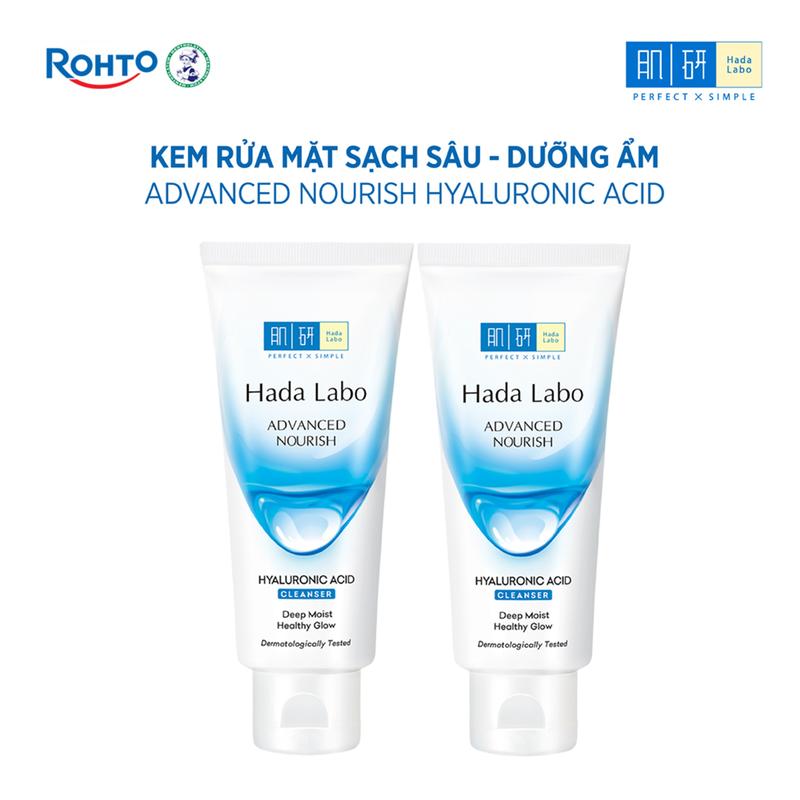 Combo 2 Kem rửa mặt HADALABO Dưỡng ẩm/Dưỡng trắng/Ngừa mụn/Cải thiện lão hóa da 80g (Tùy chọn)