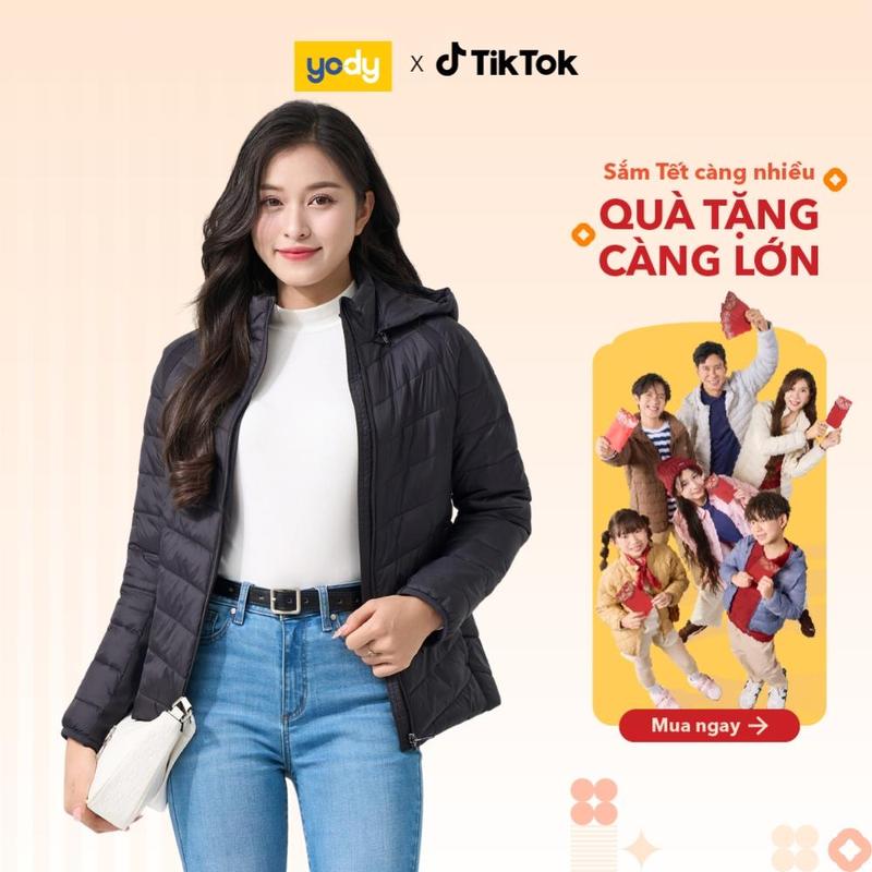 Áo Phao Nữ YODY Tay áo Phối Nỉ Pro Phao 4 lớp siêu ấm siêu nhẹ TRA - PHN7004