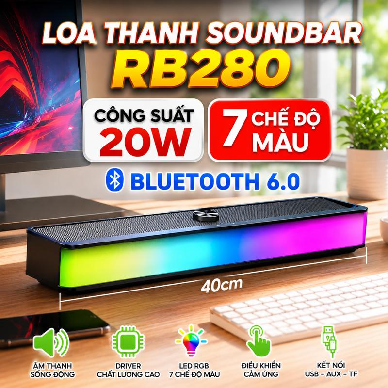 Loa Thanh Soundbar Bluetooth 20W Full Led - Kết Nối Thẻ Nhớ, AUX, USB