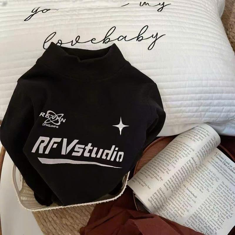   MẸ THÓC  Áo bé trai bé gái: Áo giữ nhiệt in chữ RFV studio hàng QCCC by KID CLOTHING 
