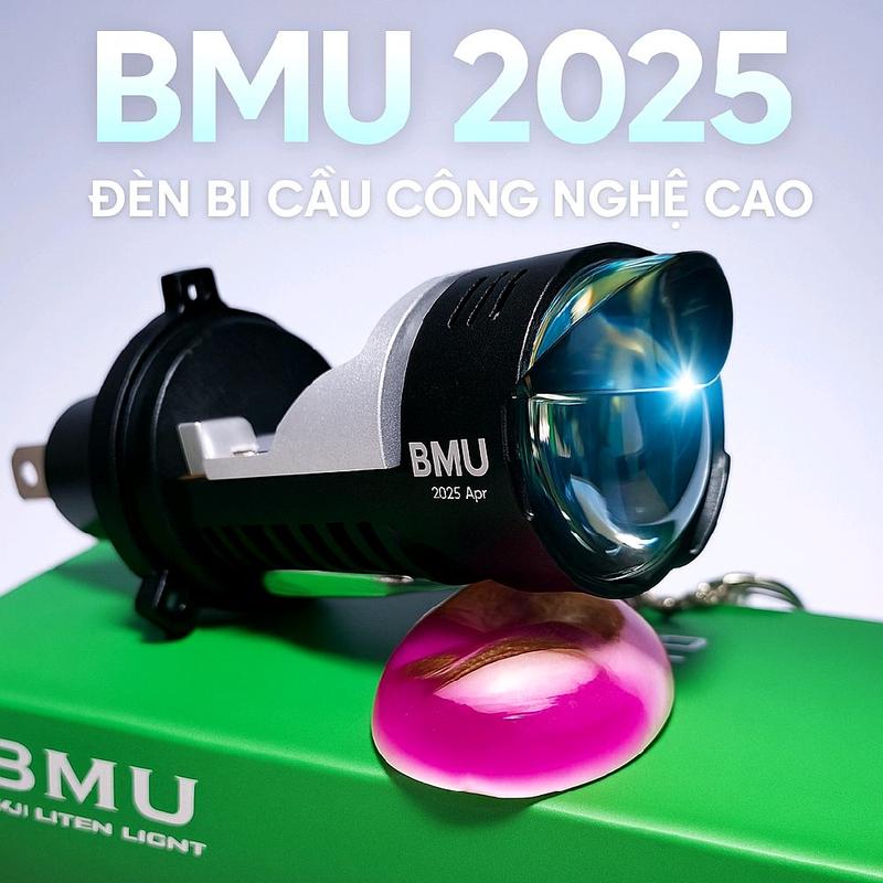  BMU Đèn Pha led V50 bi cầu mini công suất 60W - Kính tím nhiệt màu 5200k đường cắt cos thẳng có trợ pha mắt ếch mạnh. 