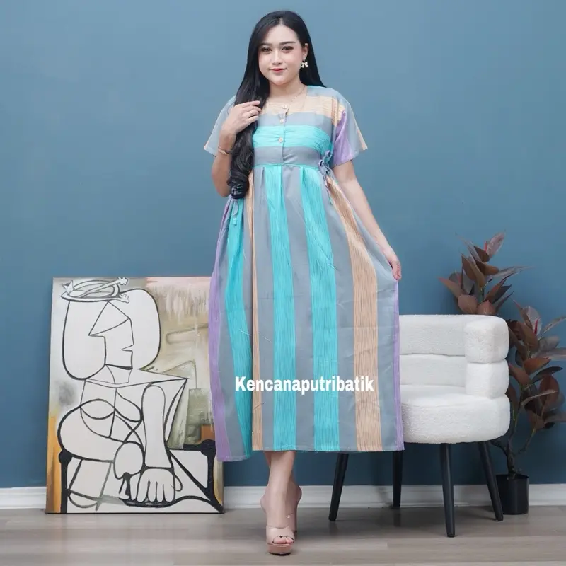 paket 3pcs daster salur sematakaki ld 110 pb 125 Dress Wanita Rayon [mecca dress] 1