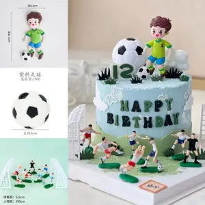 Topper Kue Pemain Bola 2D Karet untuk Hiasan Cake Ulang Tahun Anak Karakter Lucu Unik