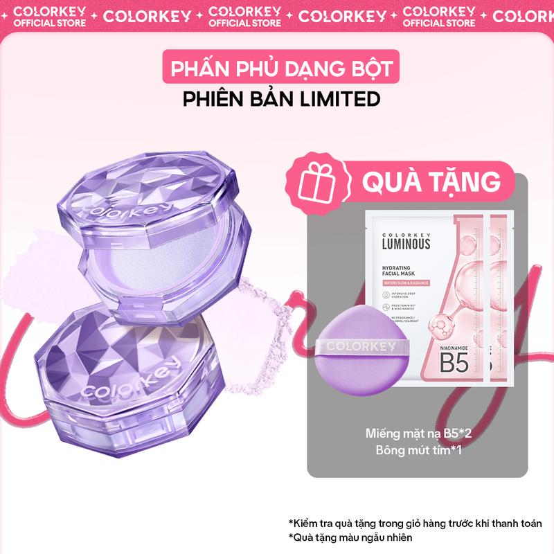 [EX-PHIÊN BẢN TÍM] Phấn Phủ Dạng Bột COLORKEY Siêu Mịn Giúp Lớp Trang Điểm Tự Nhiên 8g