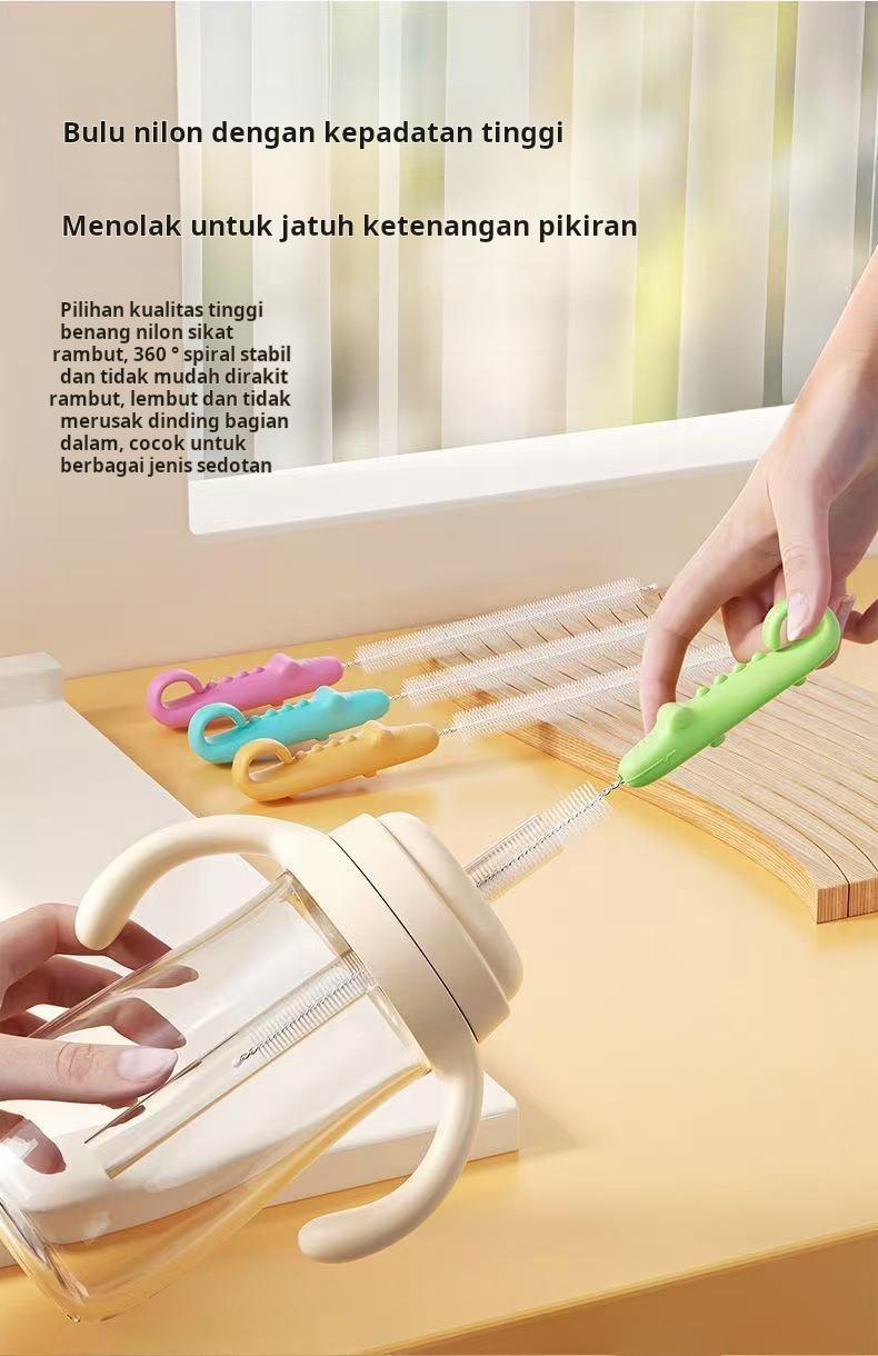 【Diskon 50% selama Ramadan】Sikat botol, sikat sedotan, sikat , sikat gelas. Cocok untuk membersihkan gelas kaca dan botol bayi. dot pembersih set minum Susu Bottle Brush Cuci Pencuci