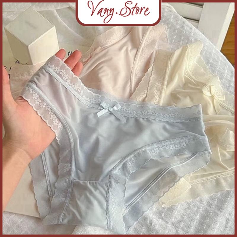 COMBO 5-10 Quần Lót Nữ Su Lụa Siêu Mỏng Không lộ viền co giãn phối ren hoa thoáng mát gợi cảm MÃ A112