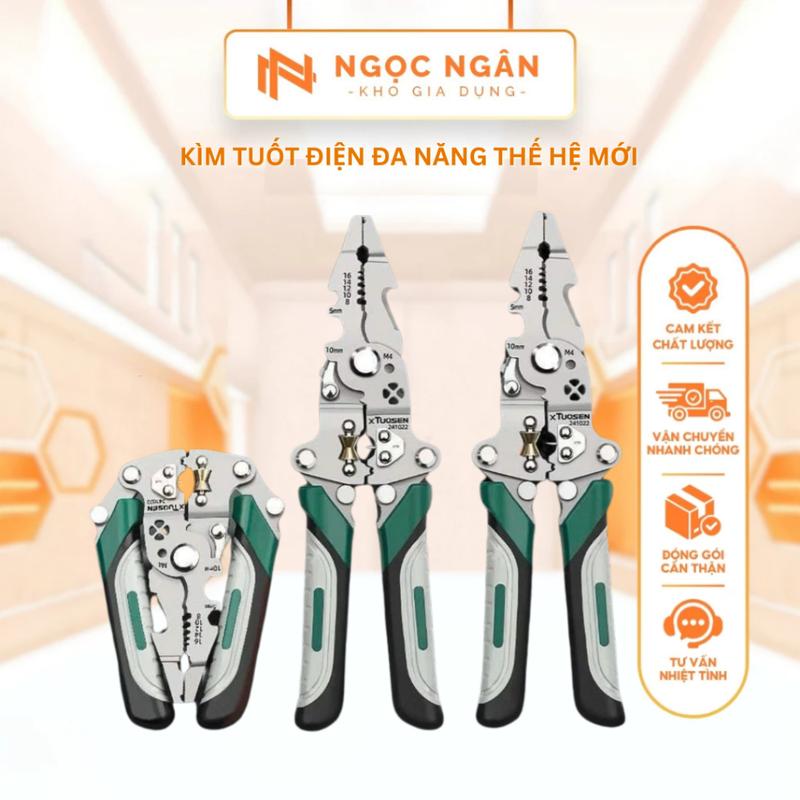 Kìm tuốt và cắt dây điện đa năng 12 trong 1 gập gọn, thiết kế thế hệ mới tiện…