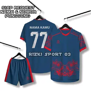 baju kaos bola jersey dewasa cowok dan cewek geratis nama dan nomor Sport Futsal Olahraga Setelan