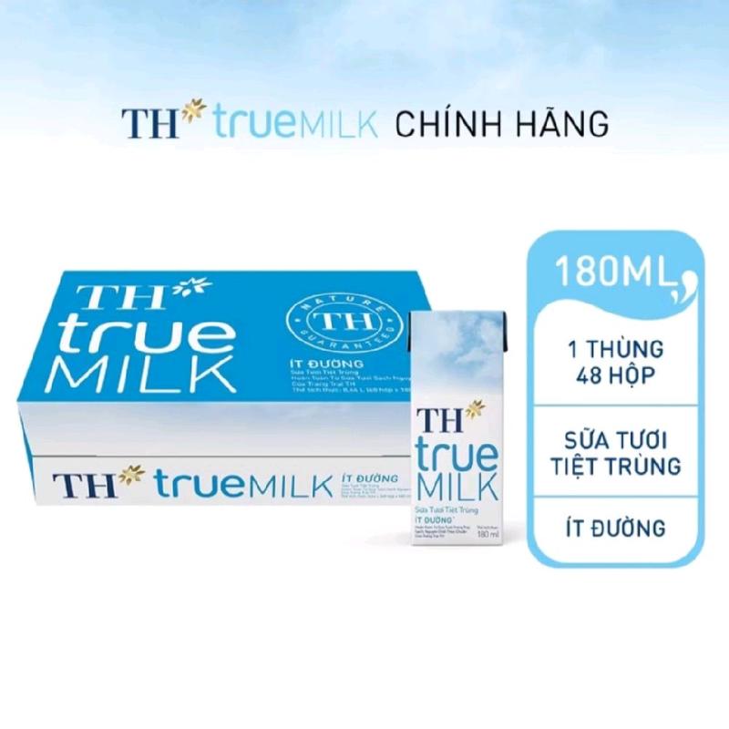   Hộp 180ml 110ml  Thùng Sữa Tươi Tiệt Trùng TH true MILK   có đường ít đường nguyên chất dâu socola óc chó chà là  