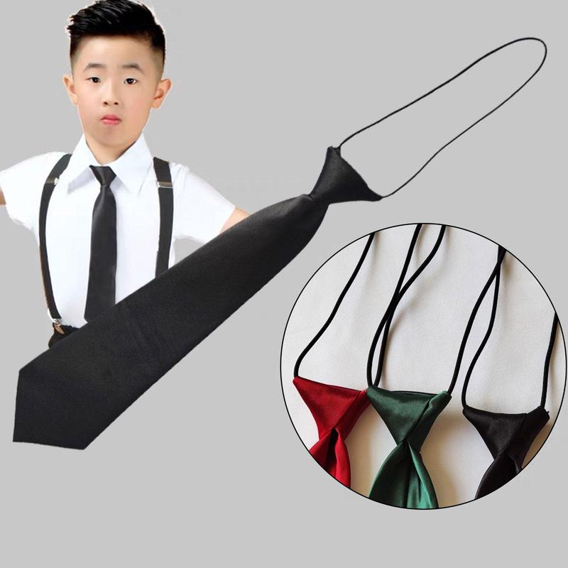 Product Introduction of Boys Satin Elastic Neck Tie For Wedding Prom Christening Kids Ties Children V9C4 22